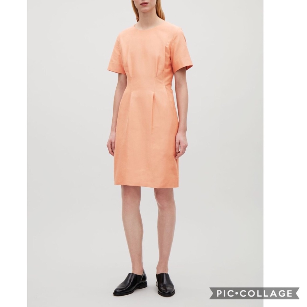 COS Short Sleeve Silk Blend Dress